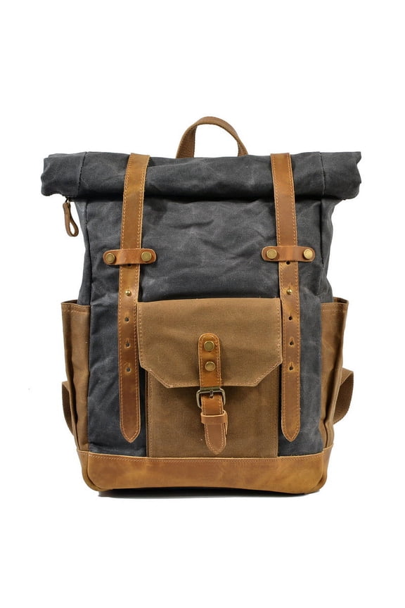Premium Vintage Photography Backpack Waterproof Photography Canvas Bag Dark Gray