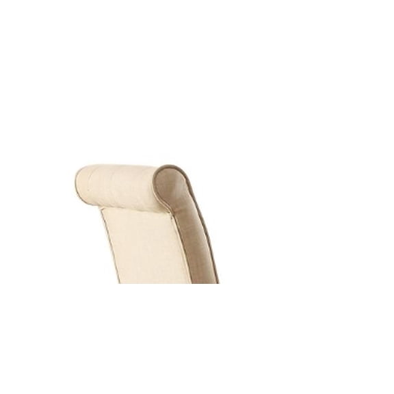 Gasha Beige Linen & Walnut Finish Side Chairs (Set of 2) | Elegant Button-Tufted Dining Chairs | Solid Wood Frame, 25"W x 19"D | Perfect for Dining Room, Kitchen, Living Space