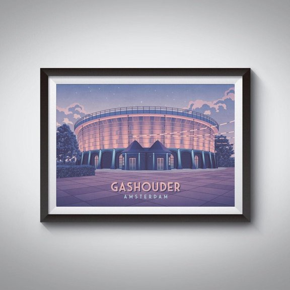 Gashouder Amsterdam Awakenings Techno Music Venue Art, Unframed Paper Poster 8x10in