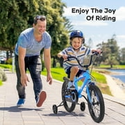 GASKY 14" Kids Bike for Boys Girls Child Bicycle with Removable Training Wheels Blue