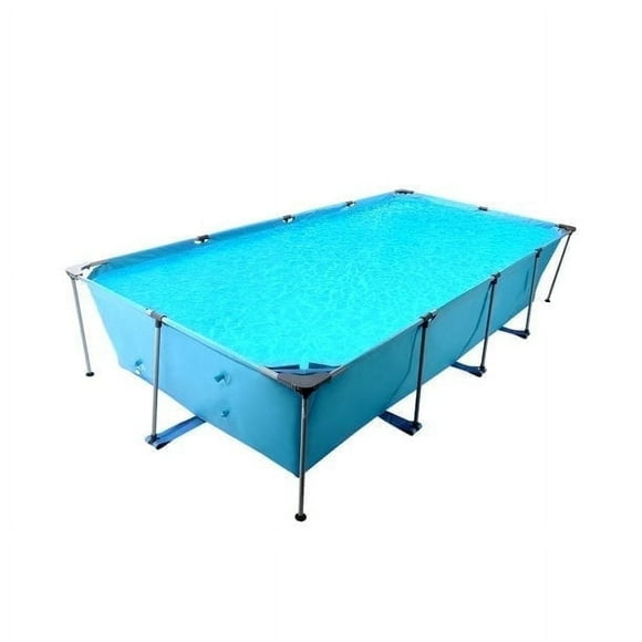 GASKY 15FT Swimming Pool Metal Frame Rectangular Frame Outdoor Backyard Above Ground Family Teenagers Splash