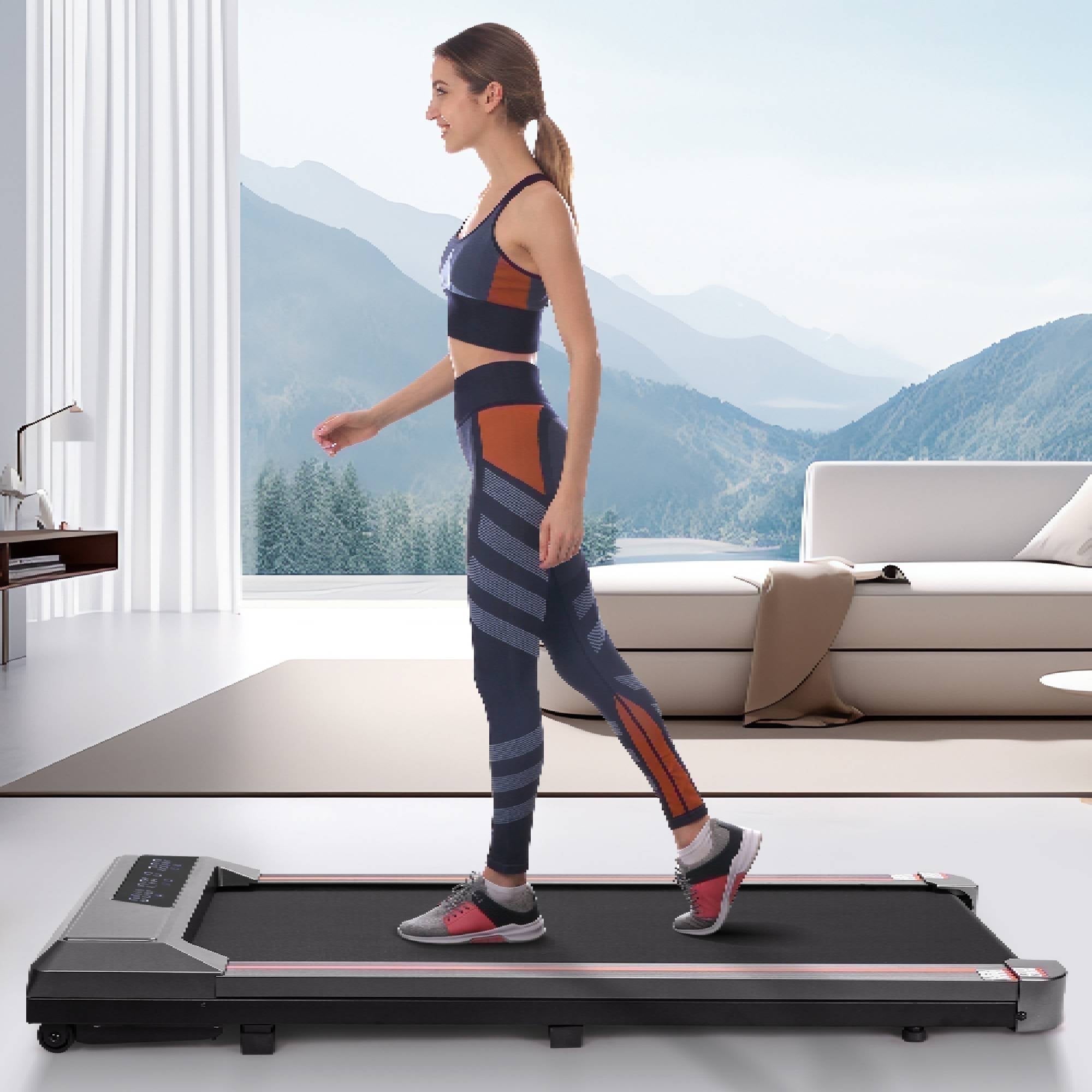 GASKY 2.5HP Walking Pad Treadmill 265LBS Weight Capacity Remote Control LED Display Under Desk Treadmill for Home/Office