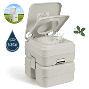 GASKY 5.3 Gallon Portable Camping Toilets,Leak-Proof Porta Potty for Adults,Portable Potty with Carry Handle for Camping/Travel/RV/Boat/Van,Grey