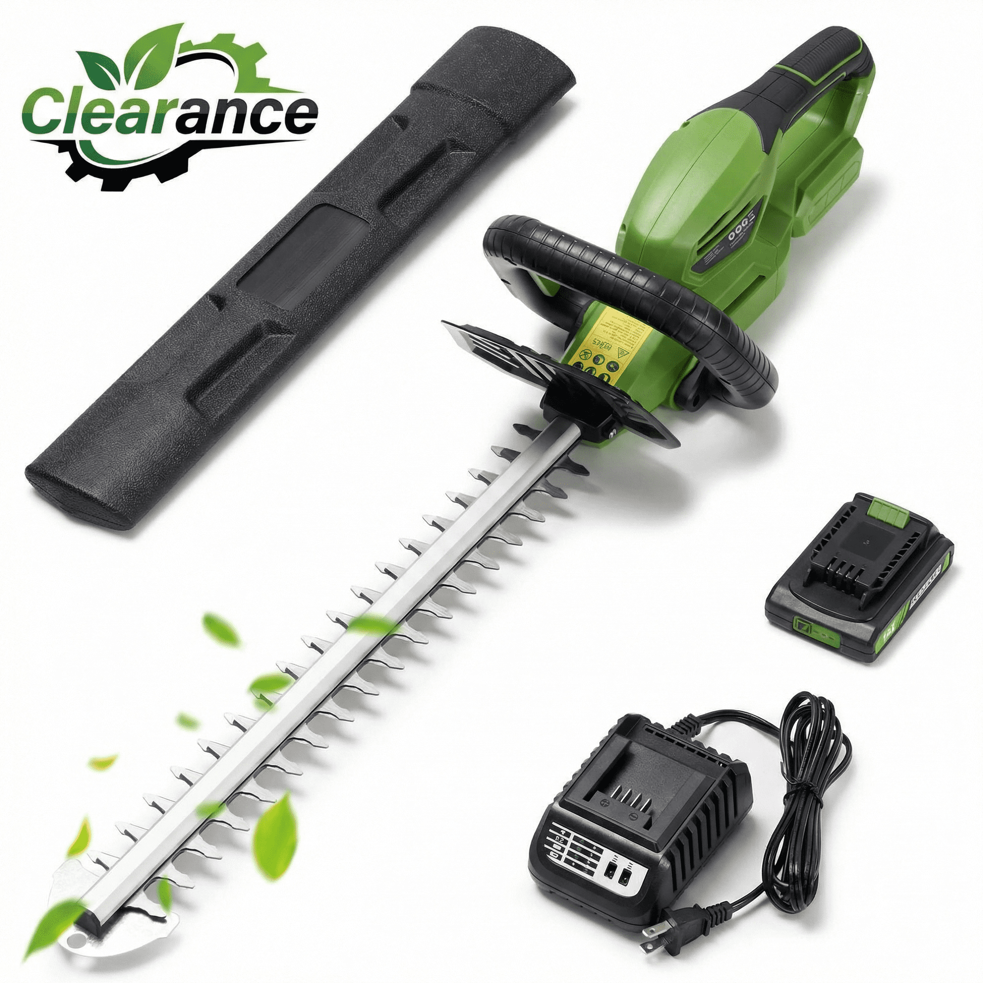 TACKLIFE 20V 19In Cordless Hedge Trimmer with 2.0Ah Battery & Charger, Electric Hedge Trimmer with SK5 Durable Dual-Action Blades, for Bush & Shrub Cutting, Trimming, Pruning, Portable,Green