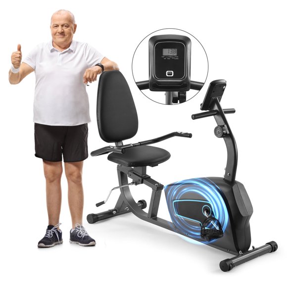 GASKY Exercise Bike 8 Resistance Levels Recumbent Exercise Bikes Seat Adjustment Exercise Equipment for Home Fitness Use