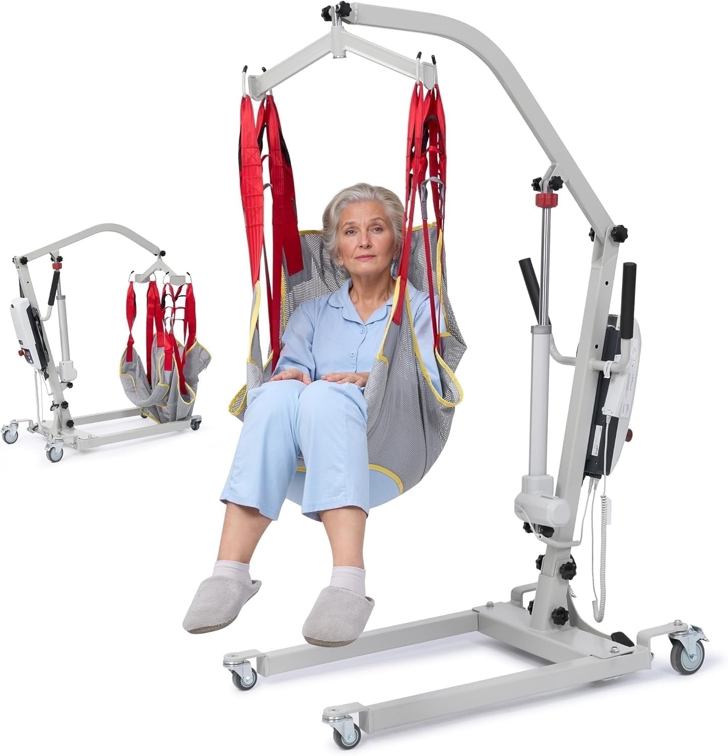 Electric Patient Lift w/Medical Body Transfer Lift with Sling, Assist for Elderly,Home & Hospital Use,510lb Weight Capacity,White