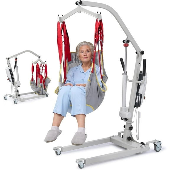 Electric Patient Lift w/Medical Body Transfer Lift with Sling, Assist for Elderly,Home & Hospital Use,510lb Weight Capacity,White