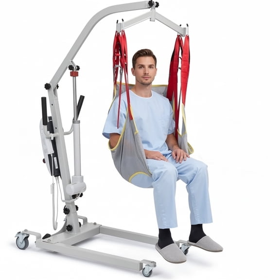 Electric Patient Lift w/Medical Body Transfer Lift with Sling, Assist for Elderly,Home & Hospital Use,510lb Weight Capacity,White
