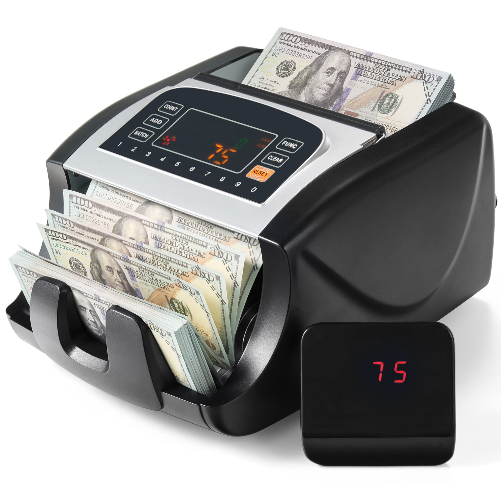 Walmart Deals of ENGiNDOT Money Counter, UV/MG/IR/DBL/CHN/DD Counterfeit Detection, LED Display, Black
