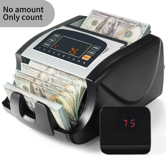 Gasky Money Counter Machine with UV/MG/IR Image Counterfeit Detection, Large LED Display for Bill Counter with Abundant Accessories,with Portable Handle, Black