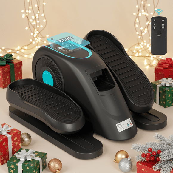 GASKY Under Desk Electric Elliptical Machine Seated Pedal Leg Exercise Equipment LCD Display Control with Remote Home Office for Seniors Adult Fathers Day Gifts