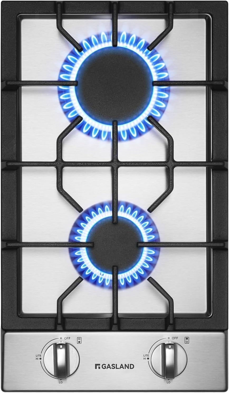 Gasland Chef 12" Built-in Gas Cooktop 2 Burner Gas Stove Top, NG/LPG Convertible, Stainless Steel