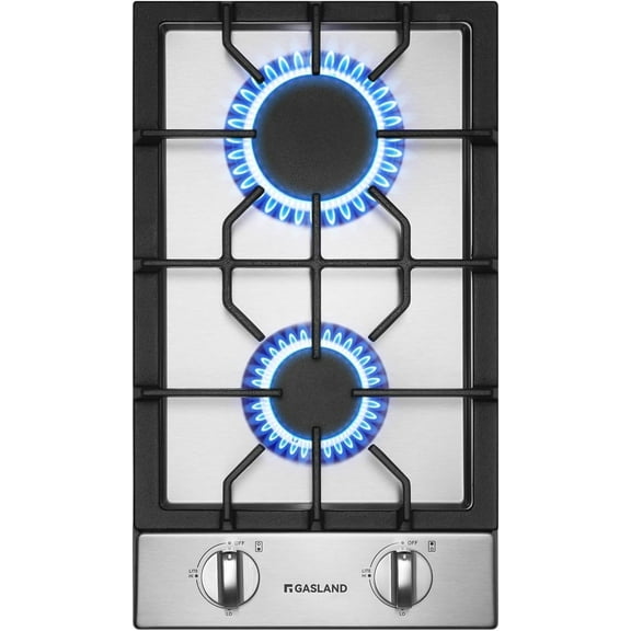 Gasland Chef 12" Built-in Gas Cooktop 2 Burner Gas Stove Top, NG/LPG Convertible, Stainless Steel