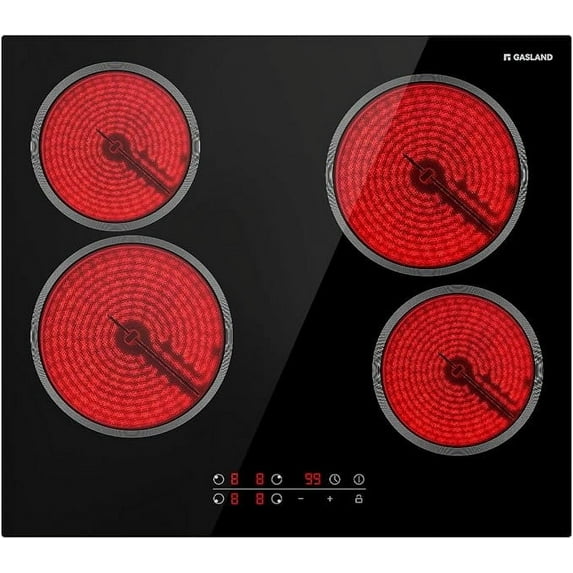 GASLAND 24'' Built-in Electric Cooktop, 4 Burners Ceramic Glass Ceramic Stove Top, 240V