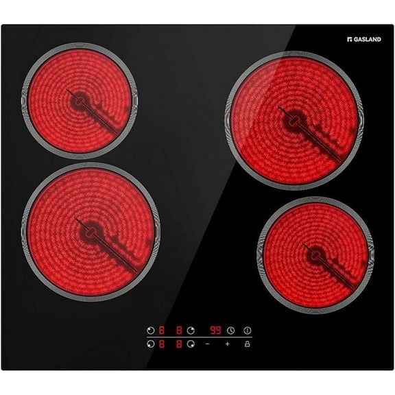 GASLAND 24'' Built-in Electric Cooktop, 4 Burners Ceramic Glass Ceramic Stove Top, 240V