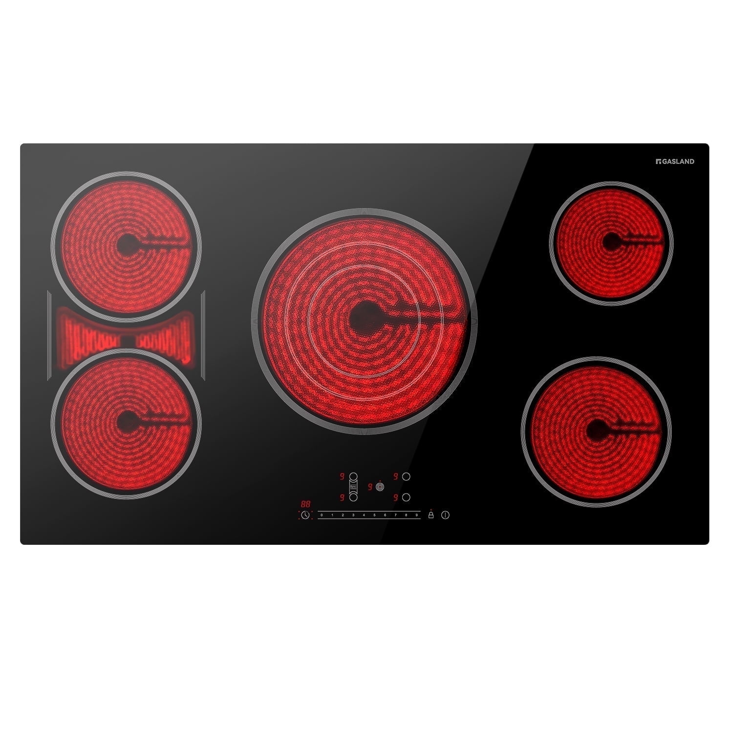 Gasland Chef 36in. 5 Elements Radiant Electric Cooktop in Black with Tri-Ring Element and Bridge Element
