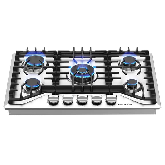 Gasland Chef GH1305SF 30" Gas Cooktop 5 Burners Gas Stovetop, NG/LPG,Stainless Steel, Auto Ignition