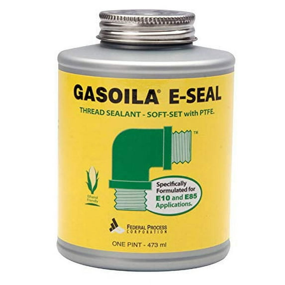 Gasoila E-Seal Pipe Thread Sealant with PTFE Paste, Non Toxic, -100 to 600 Degree F, 1 Pint Brush