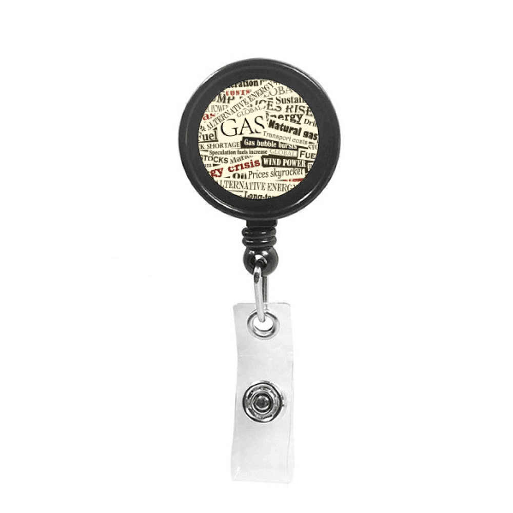 Gasoline Affects Paper Economy Retractable Keychain Badge Holder ID Badge