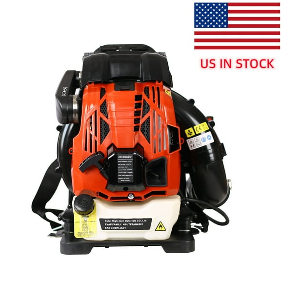 Gasoline Blower, 76CC 4-Stroke Engine Gas Powered Backpack Leaf Blower, Gas Leaf Blower with Extension Tube, Adjustable Strap, 530CFM Blower for Blowing Leaves/Snow Debris/Dust