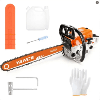 Gasoline Chain Saw 62CC 20-inch Saw Chain, Cutting Tool, EfficientWood Cutting, Logging And Ranch, Farm Durable Design, Silent Design Safe To Use,Shockproof Handle