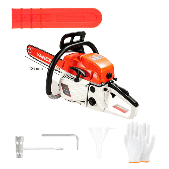 Gasoline Chain Saw 62CC 18-inch Saw Chain, Cutting Tool, EfficientWood Cutting, Logging And Ranch, Farm Durable Design, Silent Design Safe To Use,Shockproof Handle
