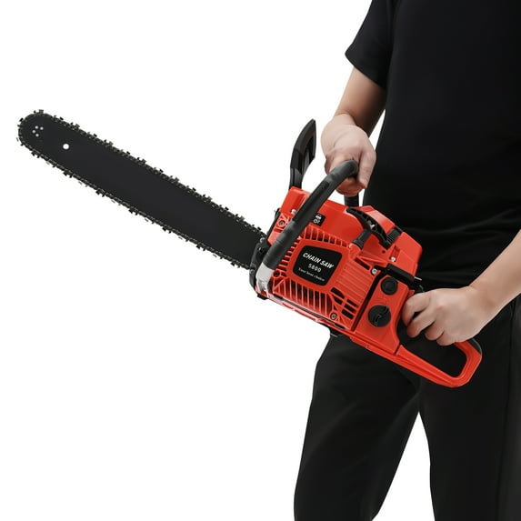 Gasoline Chainsaw with 20" Guide Bar, 2-Stroke Engine, High Power, Ergonomic Handle, Excellent Performance for Wood Cutting