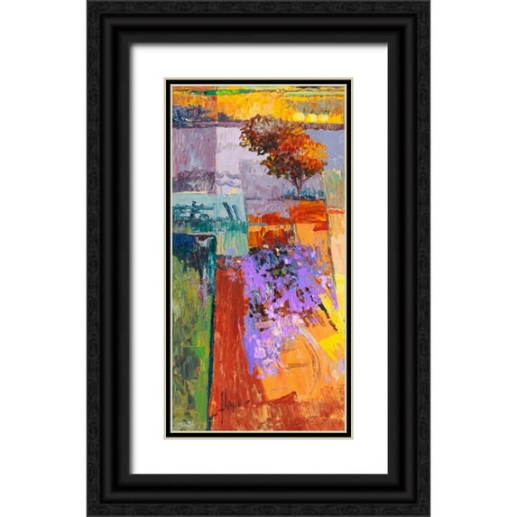 Gasoline Images 11x18 Black Ornate Wood Framed with Double Matting Museum Art Print Titled - Colore dei campi I