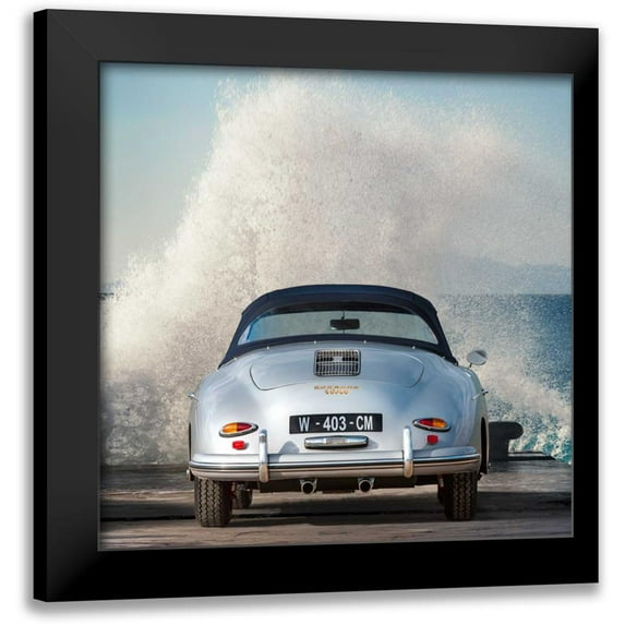 Gasoline Images 15x15 Black Modern Framed Museum Art Print Titled - Ocean Waves breaking on Vintage Beauties (detail 2)
