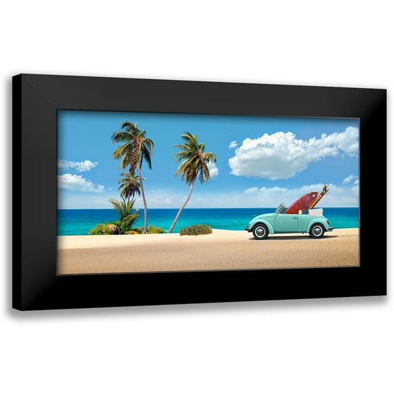 Gasoline Images 18x11 Black Modern Framed Museum Art Print Titled - Surfers Retreat
