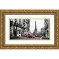 thumbnail image 1 of Gasoline Images 18x11 Gold Ornate Wood Framed with Double Matting Museum Art Print Titled - Roadster in Paris (Rouge), 1 of 4
