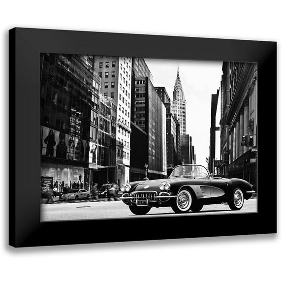 Gasoline Images 18x14 Black Modern Framed Museum Art Print Titled - Roadster in NYC