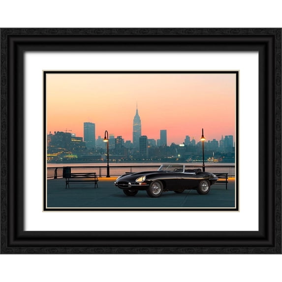 Gasoline Images 18x14 Black Ornate Wood Framed with Double Matting Museum Art Print Titled - Vintage Spyder in NYC