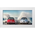 thumbnail image 1 of Gasoline Images 24x14 White Modern Wood Framed Museum Art Print Titled - Ocean Waves breaking on Vintage Beauties, 1 of 4