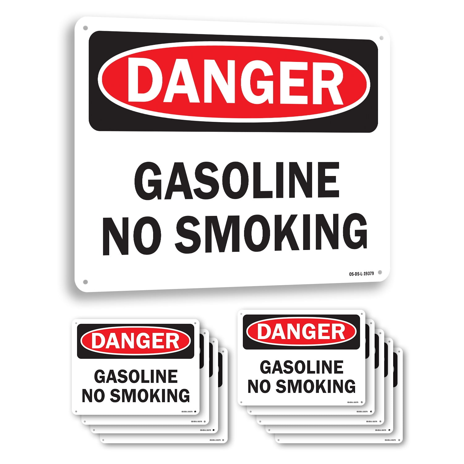 Gasoline No Smoking OSHA Danger Aluminum Sign 10 Inch x 7 Inch - 10 ...