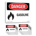 thumbnail image 1 of Gasoline OSHA Danger Rigid Plastic Sign 18 Inch x 12 Inch - 10 Pack, 1 of 8