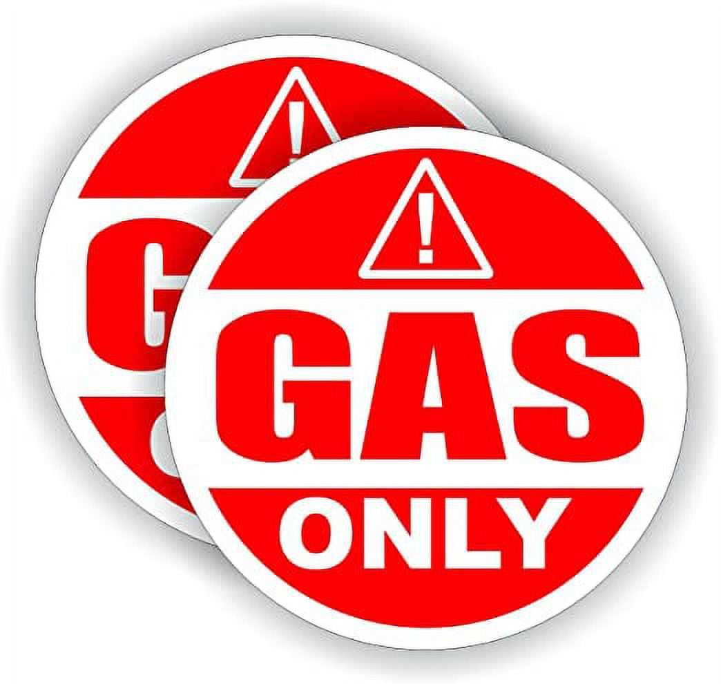 Gasoline Only 4" Round Vinyl Decal | Sticker | Label Fuel Gas Door ...