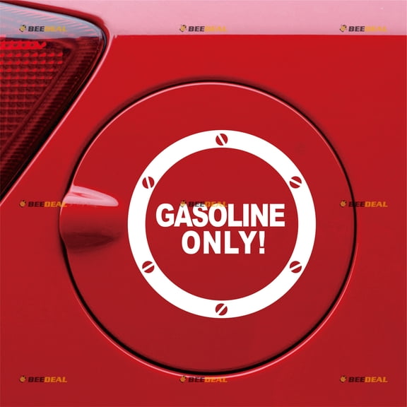 Gasoline Only Fuel Door Cover Cap Gas Tank Sticker Decal Vinyl Skull - 2 Pack White 5" - For Car Truck Fuel Door Cap No Background