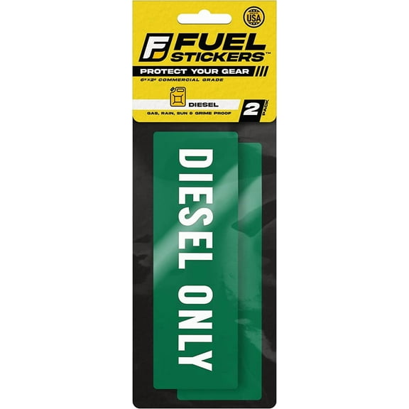 Diesel Only Sticker - Diesel Label for Fuel Storage Container, Truck, Tractor and Heavy Equipment - Weather Proof, Extreme Stick, Ultra-Durable - USA Made (6x2 inch), 2 Labels