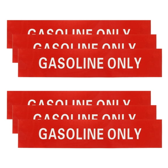Gasoline Only Sticker Self-Stick "GASOLINE ONLY" Marker Warning Label 1-3/5 x 8 Inch, White/Red Pack of 30