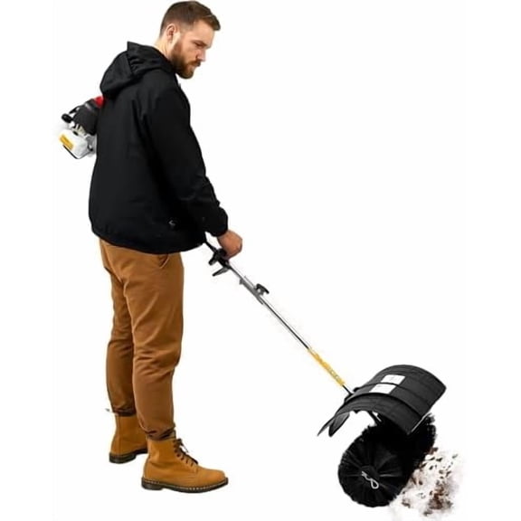 Gasoline Powered Sweeper, 52CC 2 Stroke 2.3HP Engine Power Handheld Sweeping Broom Snow Driveway Turf Lawns Artificial Brush Lawn Sweeper Cleaner Tool$$Garden &