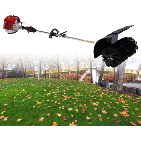 Gasoline Powered Sweeper, 52CC 2 Stroke 2.3HP Handheld Sweeping Power Broom Snow Driveway Turf Lawn Outdoor Artificial Brush Lawn Sweeper Cleaner Tool