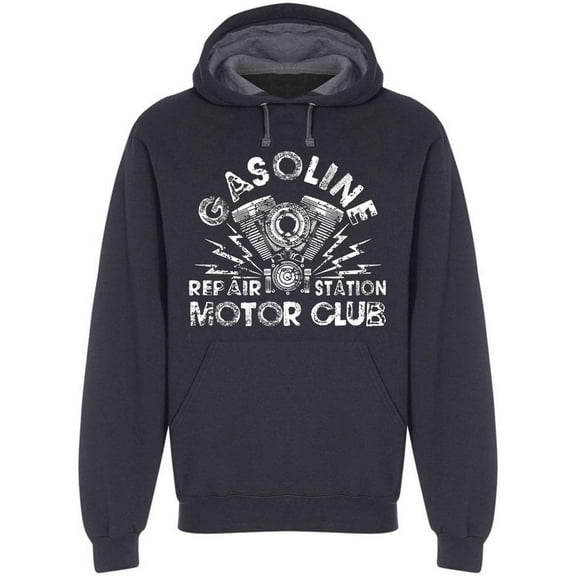Gasoline Repair Station Design Hoodie Men - Men Hoodie, Black, Large