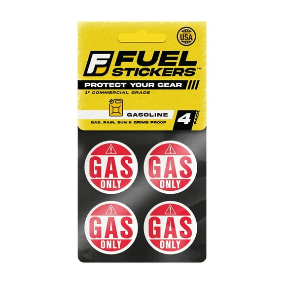 Gasoline Sticker | 1 Round | 4 Labels | USA Made