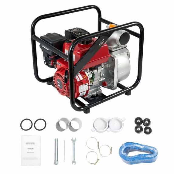 Gasoline Trash Pump 7HP 242 GPM, 3 Inch Water Transfer Pump, 98ft Lift, 26ft Suction, with 25ft Hose for Irrigation, Pool, Drainage