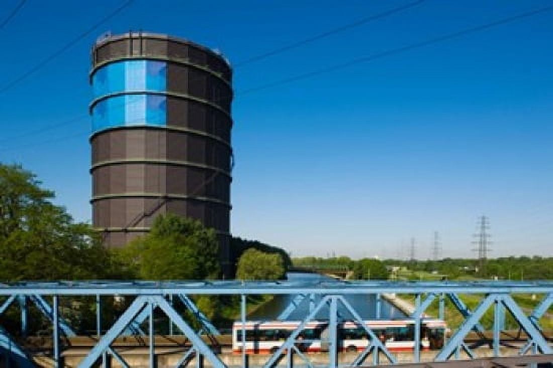 Gasometer at a shopping center Oberhausen Ruhr North Rhine Westphalia Germany Canvas Art - Panoramic Images (36 x 24)