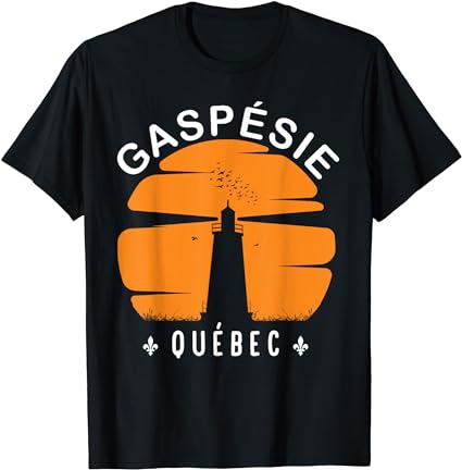 Gaspésie Lighthouse Gaspésie Tourism Quebec Sunset Scenery T-Shirt