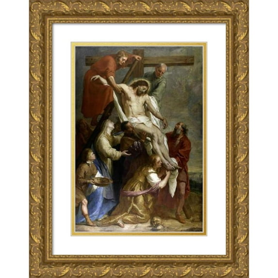 Gaspar de Crayer 14x18 Gold Ornate Wood Frame and Double Matted Museum Art Print Titled - The Descent from the Cross (1630 - 1669)