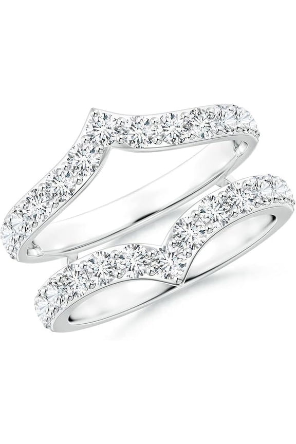 2.20 Ct Round Cut Diamond Wedding Engagement Enhancer Guard Wrap Ring 14K White Gold Plated 925 Sterling Silver For Women's -6