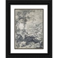 thumbnail image 1 of Gaspard Dughet 11x14 Black Ornate Wood Framed Double Matted Museum Art Print Titled: Landscape with Elijah and the Angel on Mount Horeb (1660), 1 of 5